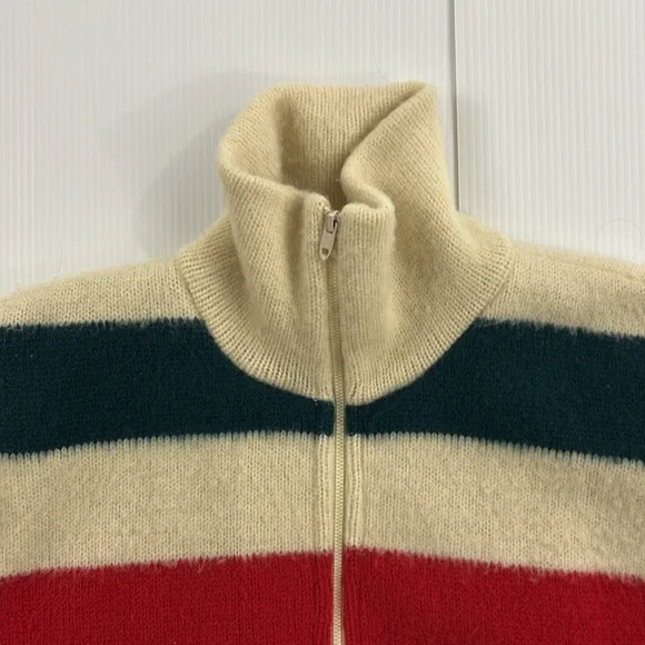 Rare Find! Striped Multicolor Wool Teddy Jacket - Picture 2 of 8
